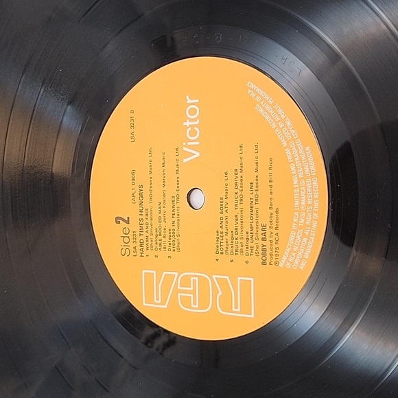Vintage 1975 Bobby Bare "Hard Times Hungrys" LSA 3231 (APL1 0906) Vinyl Record - Picture 7 of 7